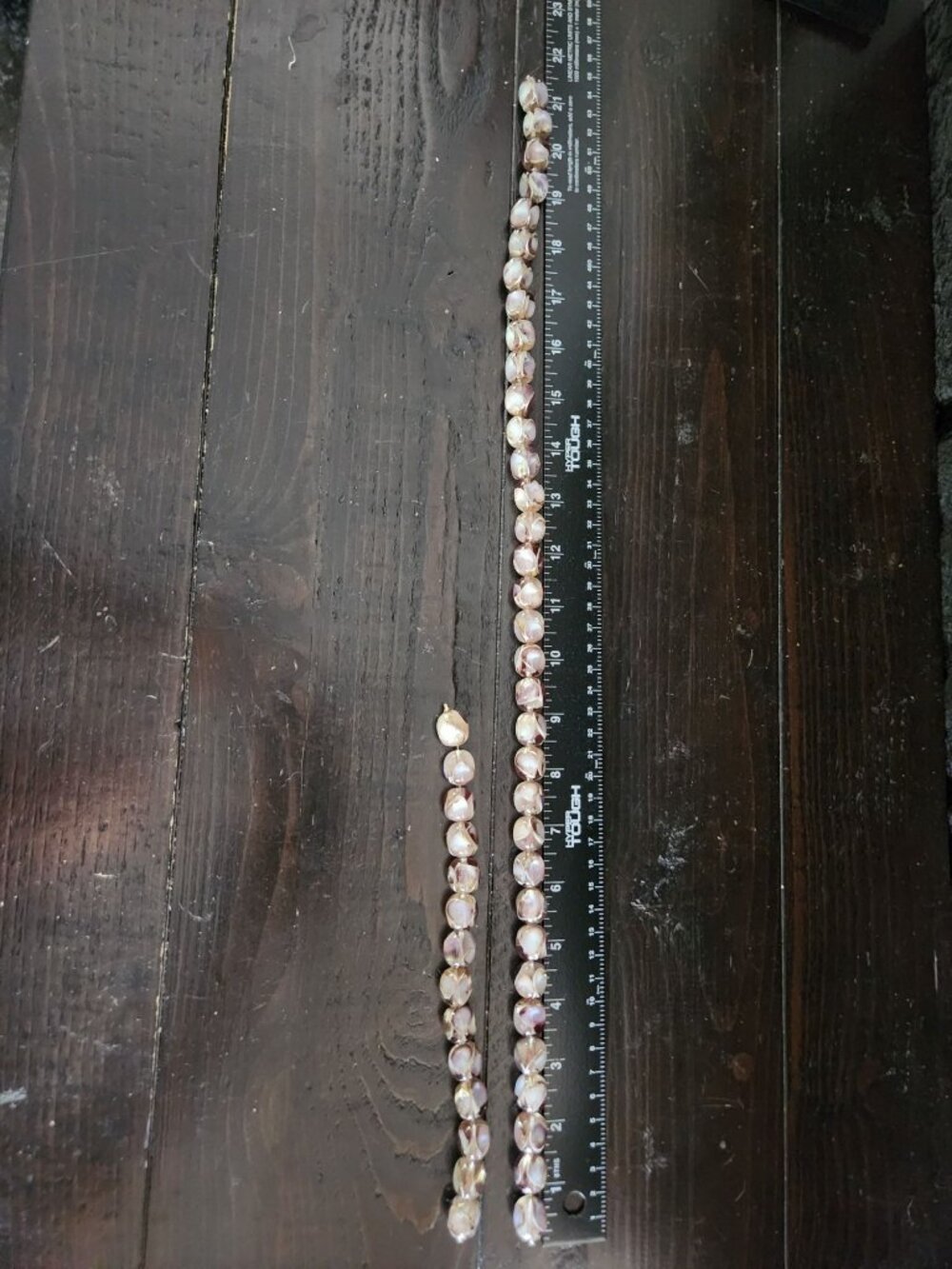 Vintage Bohemian Art Glass Necklace & Bracelet Set Iridescent White & Pink Beads - Picture 3 of 4
